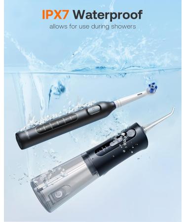Buy Bitvae Water Dental Flosser & Toothbrush Combo Set - Cordless Waterproof 4 Tips Black | International Shipping Available - Buy Online on GoSupps.com