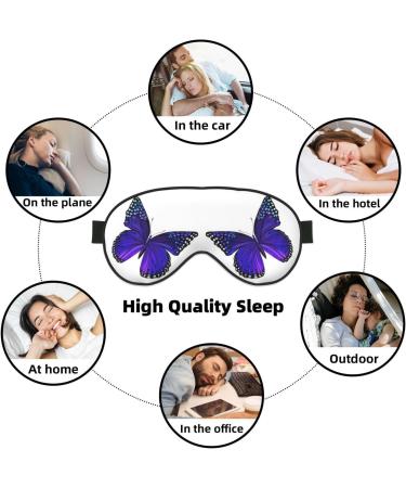 Premium Purple Butterfly Sleep Mask for Better Sleep | Reusable Soft Blackout Eye Masks for Women & Men | Ideal for Travel Camping & Gift Giving - Buy Online on GoSupps.com
