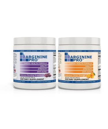 L-ARGININE PRO 2-Pack Orange and Grape | Blood Flow | Pre-Workout Drink | Great Tasting with Vitamins C B6 B12 K & More