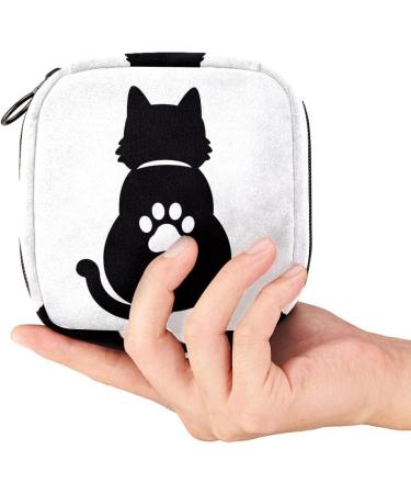 Sanitary Napkin Storage Bag - Portable Period Kit Pouch for Girls & Women | White Cat Paw Design - Buy Online on GoSupps.com