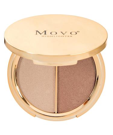 Movo Highlighter Palette 2 In 1 Glow Golden & Bronzer Highlighter Makeup Palette Lasting Vagan Illuminator Highlighter Set(Golden & Bronzer)