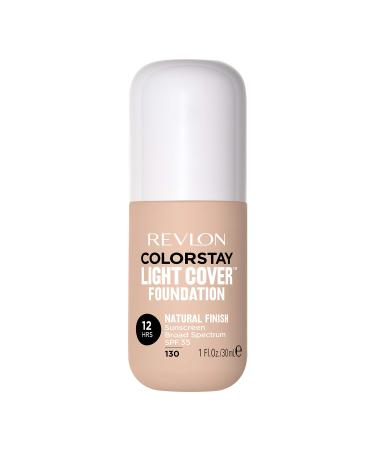 Revlon ColorStay Light Cover Liquid Foundation, Hydrating Longwear Weightless Makeup with SPF 35, Light-Medium Coverage for Blemish, Dark Spots & Uneven Skin Texture, 130 Porcelain, 1 fl. oz.