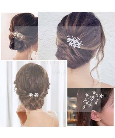 Inilbran Wedding Rhinestone Star Hair Barrette Vintage Crystal Star Hair Barrette Gold Cz Crystal Hair Pin Decorative Paved Cz Star Head Clip - Buy Online on GoSupps.com