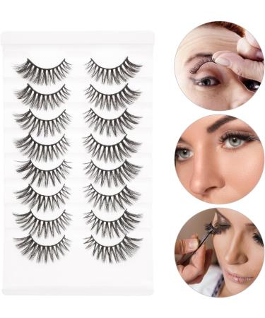 POPETPOP 8 Pairs Chemical Fiber False Eyelashes Lashes Natural Look Fluffy False Lashes Women Fake Eyelashes Makeup Eyelashes Reusable Fake Eyelashes Cat Eye Lashes Cosmetics Miss Soft - Buy Online on GoSupps.com