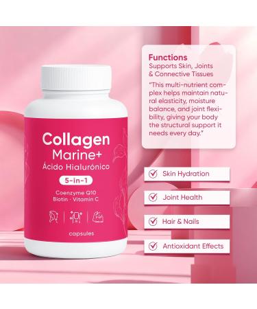 Nitidissima Nutribrain Hydrolyzed Marine Collagen + Hyaluronic Acid Formula 5-in-1 Beauty & Wellness Blend with CoQ10 Biotin & Vitamin C Vegan Friendly Non-GMO 150 Capsules - Buy Online on GoSupps.com