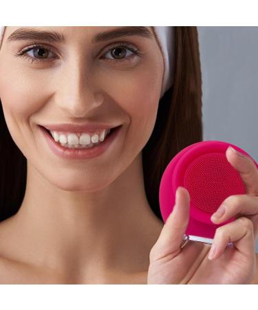 Anulely Face Cleansing Brush Electric Facial Brush Delicate Silicone Face Wash Brush Waterproof Face Cleansing Brush for Effective Face Cleansing Pink/Red - Buy Online on GoSupps.com