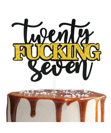 Twenty Seven Cake Topper Glitter Happy 27th Birthday Cake Topper Funny 27th Anniversary Party Decoration Twenty Seven Cake Pick