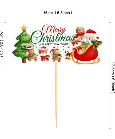 Blumomon 1Pcs Merry Christmas Cake Topper Xmas Cupcake Pick Decorations for Xmas Party New Year Ceremony Cake Cake Decor Party Supplies Christmas-1 - Buy Online on GoSupps.com
