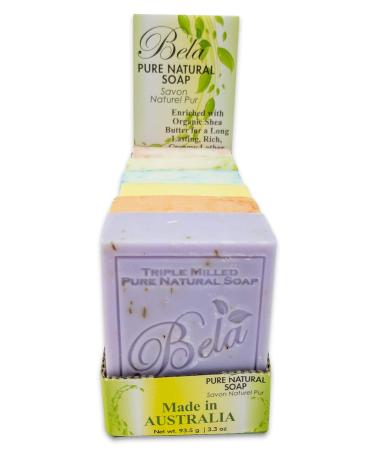 Bela Assorted Triple French Milled Moisturizing Soap Bars - 6 Pack, 3.3 oz each - Buy Online on GoSupps.com