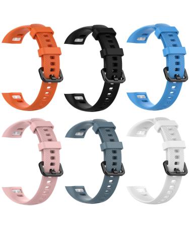 6 Pack Honor Band 5 Strap and 3 Pack Honor Band 5 Screen Protector , Replacement Band Strap for Honor Band 5 Fitness Tracker