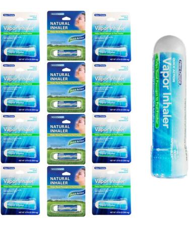 12PC Vapor Inhaler Sinus Nasal Decongestant Allergy Mucus Relief Essential Oils - Buy Online on GoSupps.com