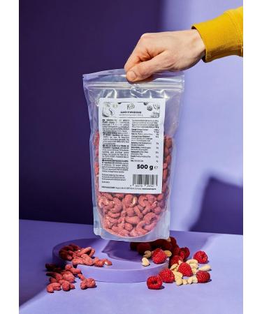 KoRo - Cashew nuts with raspberry powder 500 g - Buy Online on GoSupps.com