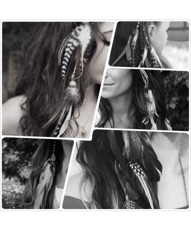 MWOOT Handmade Feather Clip in Hair Extension 6Pcs - Hippie Hair Headwear for Halloween Cosplay - Buy Online on GoSupps.com