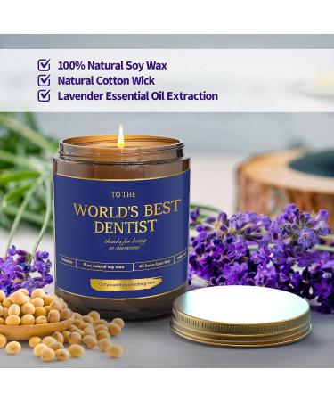 World's Best Dentist Gifts - Lavender Soy Candle for Dentists - Dental Appreciation Present - Buy Online on GoSupps.com