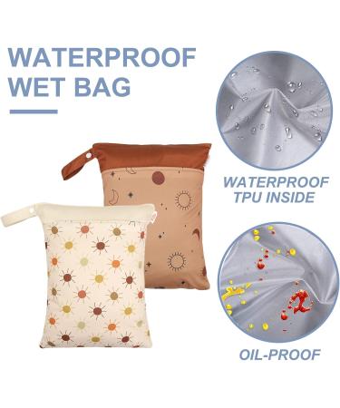 Maeau 2-Pack Wetbags for Cloth Diapers | Reusable Waterproof Baby Organizer & Gym Bag | 30x40cm | 7 Stylish Patterns - Buy Online on GoSupps.com