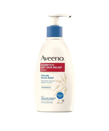 Aveeno Diabetics' Dry Skin Relief Lotion | Triple Oat Complex, Shea Butter | Steroid-Free, Fragrance-Free, Dimethicone Skin Protectant | 12 fl. oz - Buy Online on GoSupps.com
