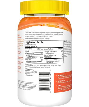Nature Made ImmuneMAX Gummies 750mg Vitamin C + Zinc & Vitamin D3 5000 IU - 42 Tangerine Flavor Gummies - Buy Online on GoSupps.com