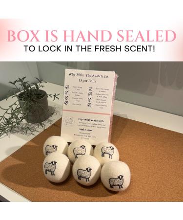 Ms Wool Lavender Scented Wool Dryer Balls - Pack of 6 XL Natural Reusable Fabric Softener | Reduce Wrinkles & Drying Time | Long Lasting Essential Oil Scent - Buy Online on GoSupps.com