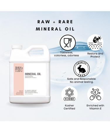 32 oz Food Grade Mineral Oil for Cutting Boards, Butcher Blocks & Kitchen Tools - Vegan and Safe for Wood/Bamboo - by Raw Plus - Buy Online on GoSupps.com