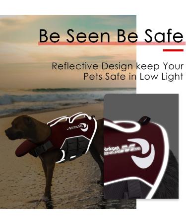 ThinkPet Adjustable Dog Life Jacket - Reflective Lifesaver with Buoyancy | Red L - International Shipping Available - Buy Online on GoSupps.com