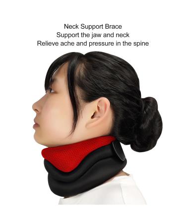 Neck Support Brace - Breathable Sponge High Elasticity Cervical Collar for Forward Head Posture - Red | Ideal for Office & Study - Buy Online on GoSupps.com