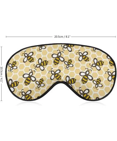 Yellow Bee & Honeycomb Sleep Mask Eye Cover - Adjustable Strap, Blocks Light for Men and Women - Ideal for Sleeping, Travel, and Naps - Buy Online on GoSupps.com