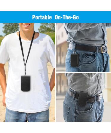 Medmax Case for Freestyle Libre 3 / Libre 2 / Libre Reader - Protective Synthetic Leather Cover with Neckholder & Carabiner for Diabetics (Black) - Buy Online on GoSupps.com