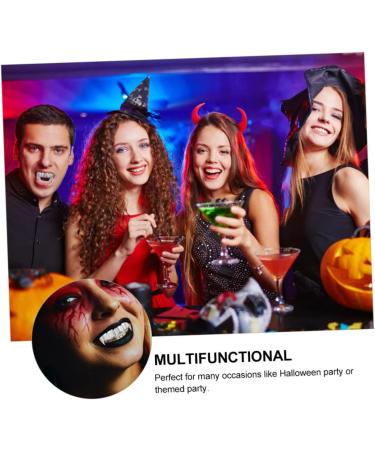 LALAFINA 2pcs Werewolf Teeth Halloween Decor Plastic Vampire Teeth False Halloween Fangs Silver Plated Teeth Costume Party Supply Fake Teeth Men and Women Accessories Copper Silver - Buy Online on GoSupps.com