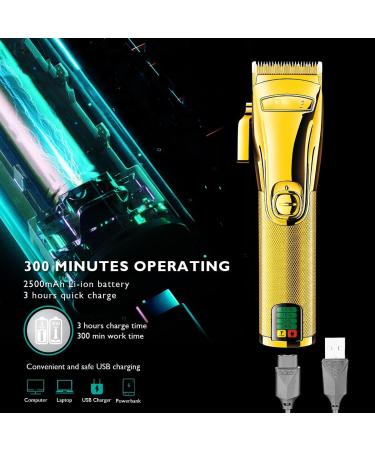 Professional Rechargeable Hair Clippers for Men - LED Adjustable Hair Trimmer with 2500mAh Battery - Buy Online on GoSupps.com