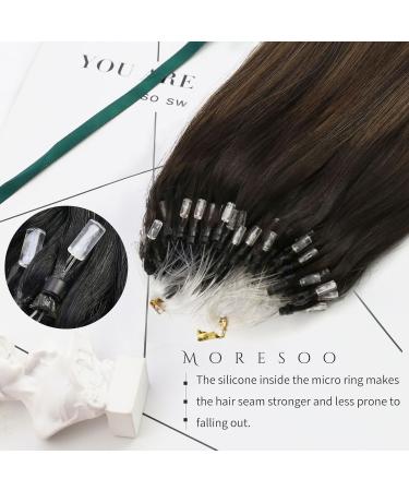 Shop Moresoo Microring Extensions | Real Hair #2/6/2 - Darkest Brown to Lightest Brown 50cm - Buy Online on GoSupps.com