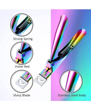 Nail Clipper for Acrylic Nails with Cuticle Pusher and 2 Nail Files - Manicure Tools for Artificial Nails in Black/Rainbow - Buy Online on GoSupps.com