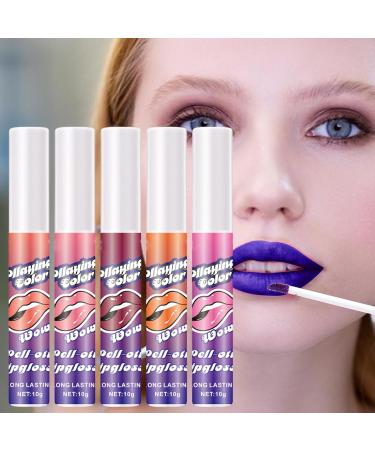 Lip Stain - 5x Waterproof Lip Tint Matte Lip Gloss Long-Lasting Lipstick Set Non-Stick Cup for Vibrant Lip Color Lip Stain - Buy Online on GoSupps.com