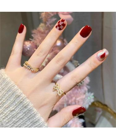 Press on Nails Short Fake Nails 24Pcs Shiny Red False fingernail with Self-Adhesive Jelly Nail Glue Tabs Press On False Nails - Buy Online on GoSupps.com
