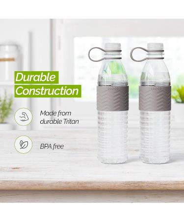 Copco Hydra Chevron Reusable Water Bottles - Set of 2 | BPA Free Tritan Plastic | 20 Oz Clear Bottles for School, Gym, Travel & More - Buy Online on GoSupps.com