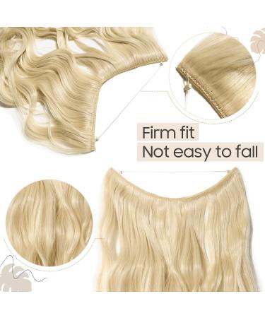 20 Inches Curly Wavy Hair Extensions Secret Headband No Clip Easy Invisible Crown Wire in Hair Extensions Hairpiece for Women Bleach blonde Bleach blonde 20 Inch - Buy Online on GoSupps.com