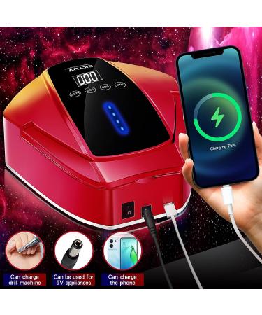 SKYUV 96W Rechargeable Cordless UV LED Nail Lamp with Portable Handle - Professional Gel Nail Dryer with 48pcs Red-Light Beads - Buy Online on GoSupps.com