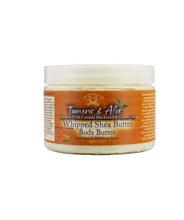 Yadain Turmeric & Aloe Whipped Shea Body Butter | Shea Butter for Face and Body Moisturizing Natural Body Butter for Skin Restoration & Protection 12oz
