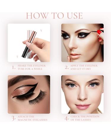 10 Pairs Magnetic Eyelashes & 2 Tubes of Eyeliner Kit - Waterproof & Reusable False Lashes - Easy to Apply & Long Lasting - No Glue Needed - Natural Look - With Applicator - Buy Online on GoSupps.com