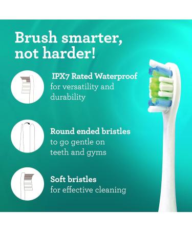 GuruNanda Cruiser Replacement Brush Heads (Pack of 6) | Compatible with Sonic Toothbrushes | Round Soft Bristles for Plaque Control & Teeth Whitening | IPRX Waterproof - Buy Online on GoSupps.com