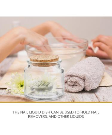 FOMIYES Nail Art Dappen Dish with Wooden Lid Acrylic Liquid Powder Dappen Monomer Dish Glass Crystal Cup Acrylic Powder Holder Acrylic Glass Jar for Nail Manicure Care Tools - Buy Online on GoSupps.com