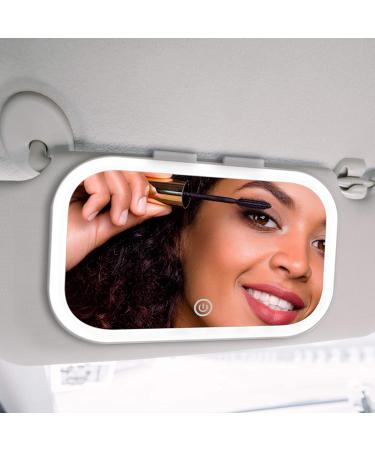 Fancii LED Car Visor Makeup Mirror - 3 Color Settings, Dimmable Touch Light, Adjustable Clip On Vanity Mirror - Built-in Kickstand - for All Cars (Juni) - Buy Online on GoSupps.com
