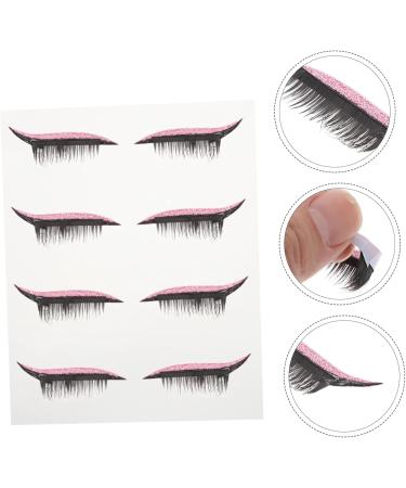 DOITOOL 4 Pairs False Eyelashes Eye Makeup Sticker Stickers Pink Duct Tape Waterproof Eyeliner Decal Blush 4x1.5cm Pink - Buy Online on GoSupps.com