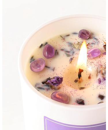 AOOVOO Lavender Scented Candles - Aromatherapy 7oz Soy Candle with Crystals | Perfect Christmas & Birthday Gifts for Women & Moms - Buy Online on GoSupps.com