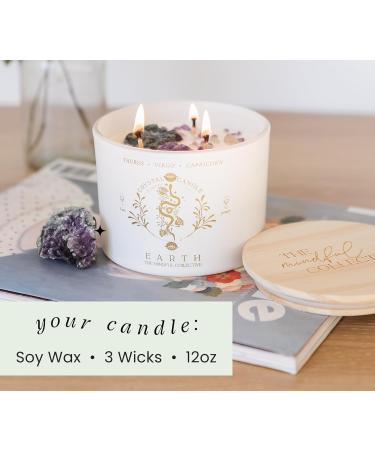 Taurus Virgo Capricorn Gifts for Women - 12oz Crystal Candle with Healing Stones | Zodiac Aromatherapy Soy Candles for Spiritual Birthday Gifts - Buy Online on GoSupps.com