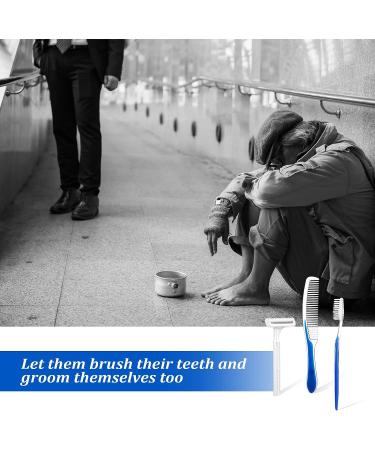 150 Pcs Disposable Toothbrushes, Comb Razors - Individually Wrapped Travel Kit for Homeless, Hotels, Nursing Homes - Soft Bristles, Stainless Steel Blades - Buy Online on GoSupps.com