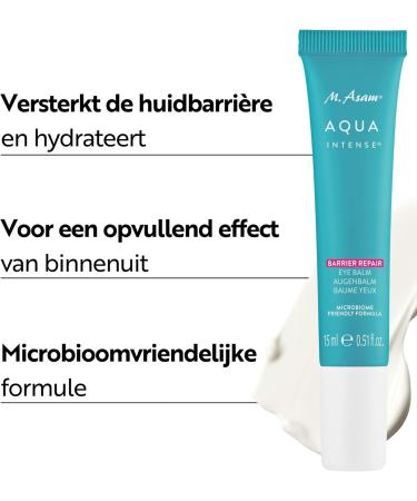 M Asam AQUA INTENSE Barrier Repair Eye Balm 15 ml moisturizing eye cream with hyaluron and ceramides against circles around the eyes and dryness wrinkles strengthens the skin barrier perfumefree - Buy Online on GoSupps.com