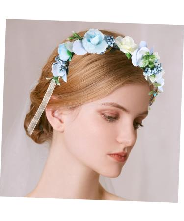 MAGICLULU Bridal Wreath Tiara Blue Tiara Hair Accessory for Girls Wedding Hair Garland Simple Garland for Women Wedding Hair Wreath Party Decor Baby Flower Child Bohemia Makeup Silk Cloth - Buy Online on GoSupps.com