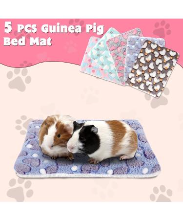 Sbayool 5PCS Guinea Pig Bed Mat - Warm Fluff Blankets for Small Animals - Ideal for Guinea Pigs, Rabbits, Chinchillas, Ferrets, Hamsters - 32x25cm Hearts Design - Buy Online on GoSupps.com
