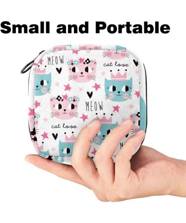 Cute Cat Crown Women's Band Storage Bag | Large Capacity Menstrual Cup & Makeup Organizer for Travel - Buy Online on GoSupps.com