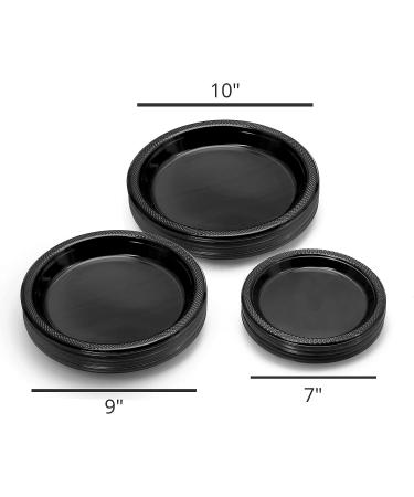 Black Plastic Plates - 10 Inch, 50 Count - Disposable Dinner Party Plates for All Occasions - Buy Online on GoSupps.com